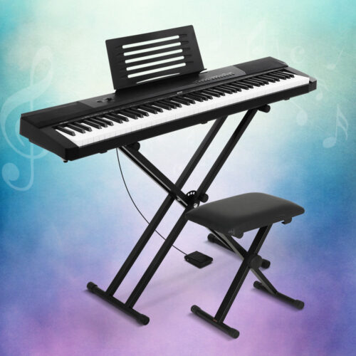 Alpha 88 Keys Electronic Piano Keyboard Digital Electric w/ Stand Stool Pedal - Image 7