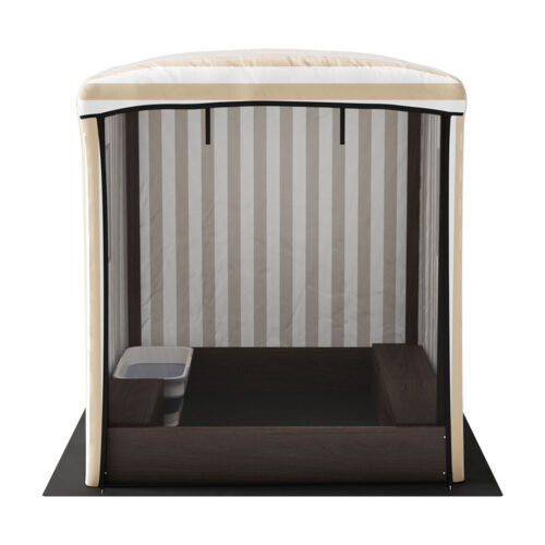 Keezi Kids Sandpit Wooden Sandbox Sand Pit with Canopy Window Water Basin 120cm - Image 3