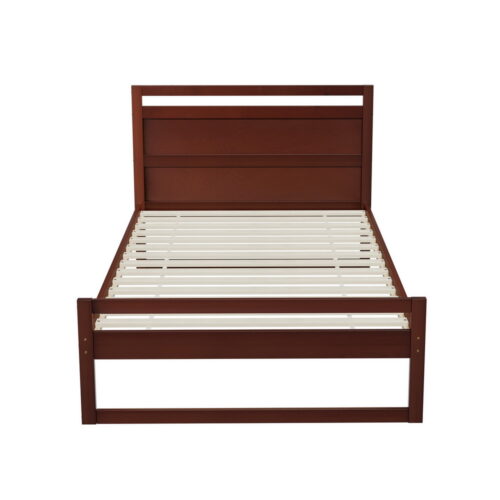 Artiss Bed Frame King Single Size Wooden Walnut WITTON - Image 3