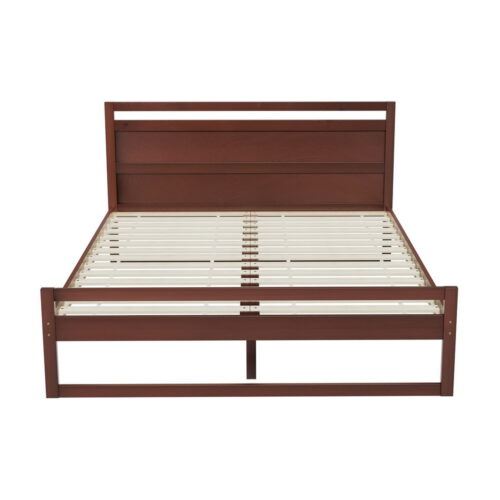 Artiss Bed Frame Double Size Wooden Walnut WITTON - Image 3