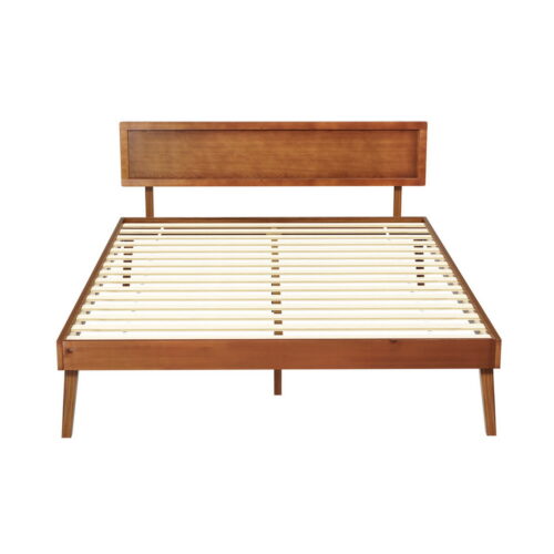 Artiss Bed Frame Queen Size Wooden Bed Base Walnut SPLAY - Image 3