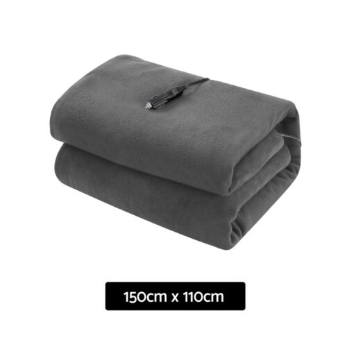 Giselle Electric Heated Blanket Car Throw Rug Grey - Image 2
