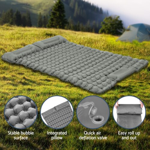 Weisshorn Self Inflating Mattress Camping Sleeping Mat Air Bed Double Pillow Bag - Image 6