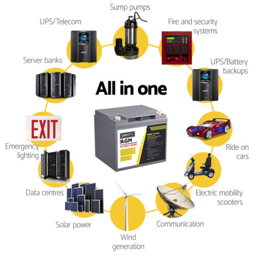 Giantz AGM Battery 12V 60Ah Deep Cycle Box Portable Solar Caravan Camping - Image 6