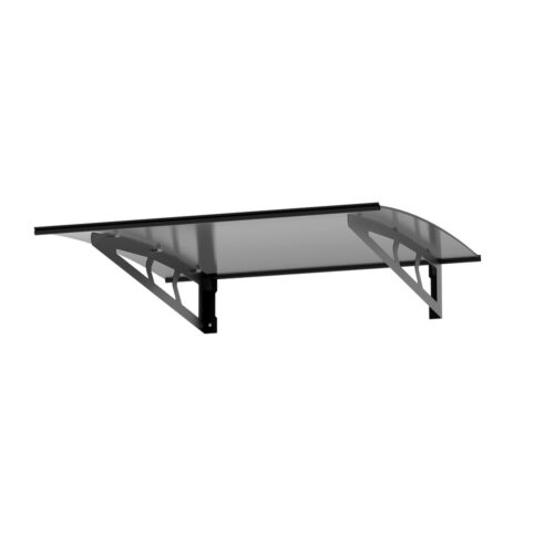 Instahut Window Door Awning Canopy 1mx1m Grey Solid Sheet Metal Frame - Image 3