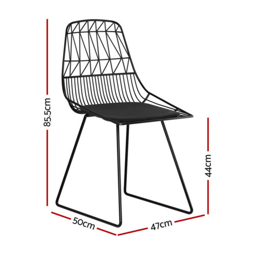 Gardeon 2PC Outdoor Dining Chairs Steel Lounge Chair Patio Garden Furniture - Image 2