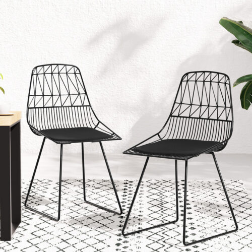 Gardeon 2PC Outdoor Dining Chairs Steel Lounge Chair Patio Garden Furniture - Image 7