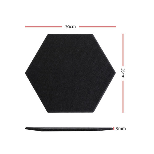 Alpha Acoustic Foam 12pcs 35x30x0.9cm Soundproof Absorption Panel Adhesive Black - Image 2