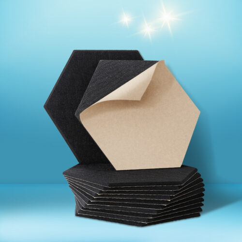 Alpha Acoustic Foam 12pcs 35x30x0.9cm Soundproof Absorption Panel Adhesive Black - Image 7