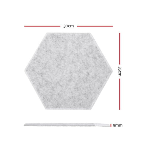 Alpha Acoustic Foam 12pcs 35x30x0.9cm Soundproof Absorption Panel Adhesive Grey - Image 2