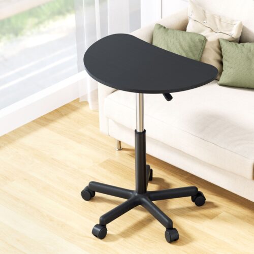 Artiss Laptop Desk Portable Height Adjustable Table Caster Wheels 60CM Black - Image 7