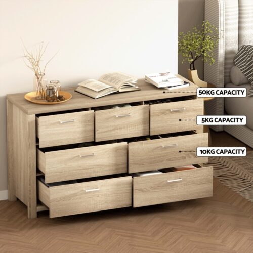 Artiss 7 Chest of Drawers - MAXI Pine - Image 7