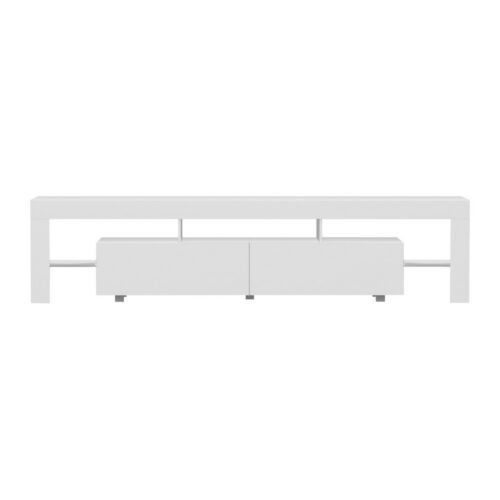 Artiss TV Cabinet Entertainment Unit Stand RGB LED Gloss Furniture 200cm White - Image 5