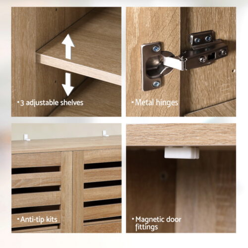 Artiss Shoe Rack Cabinet 30 Pairs Adjustable Shelf - Image 7