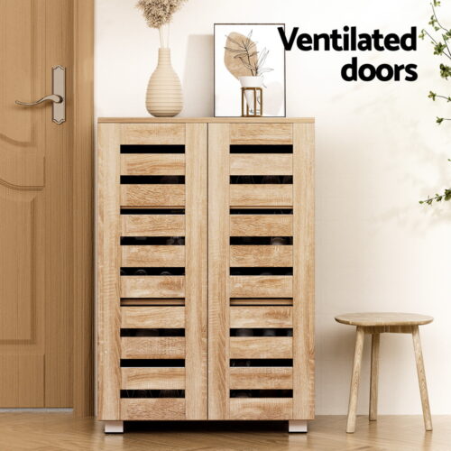 Artiss Shoe Rack Cabinet 20 Pairs 5-tier Wood Alster - Image 6