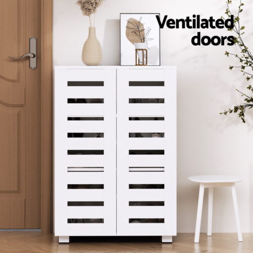 Artiss Shoe Rack Storage Cabinet 20 Pairs 5-tier White Alster - Image 6