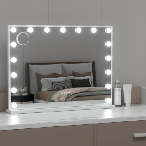 Embellir Makeup Mirror 80x60cm Hollywood Vanity with LED Light Tabletop White - Image 7