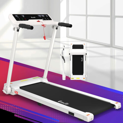 Everfit Treadmill Electric Home Gym Fitness Exercise Knob Foldable 450mm White - Image 7