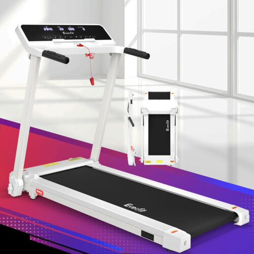 Everfit Treadmill Electric Home Gym Fitness Exercise Knob Foldable 420mm White - Image 7