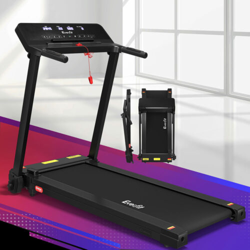 Everfit Treadmill Electric Home Gym Fitness Exercise Knob Foldable 420mm Black - Image 7
