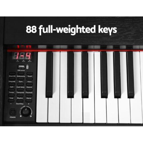 Alpha 88 Keys Electronic Piano Keyboard Digital Electric w/ Stand Stool Weighted - Image 3