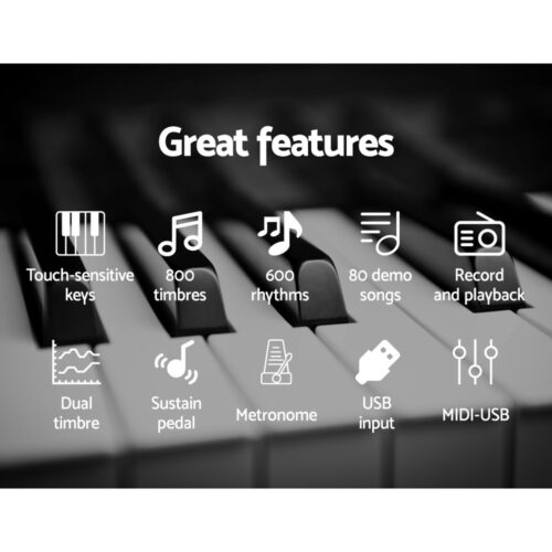 Alpha 88 Keys Electronic Piano Keyboard Digital Electric w/ Stand Stool Weighted - Image 4