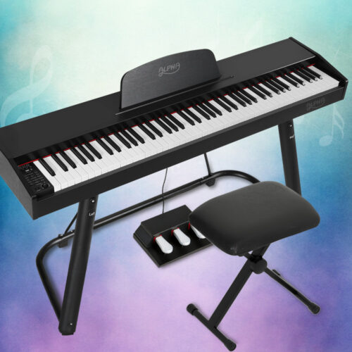 Alpha 88 Keys Electronic Piano Keyboard Digital Electric w/ Stand Stool Weighted - Image 6