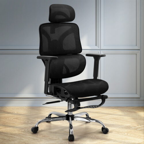 Artiss Ergonomic Office Chair Footrest Black - Image 6