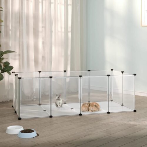 Small Animal Cage Transparent 144x74x46.5cm PP Steel