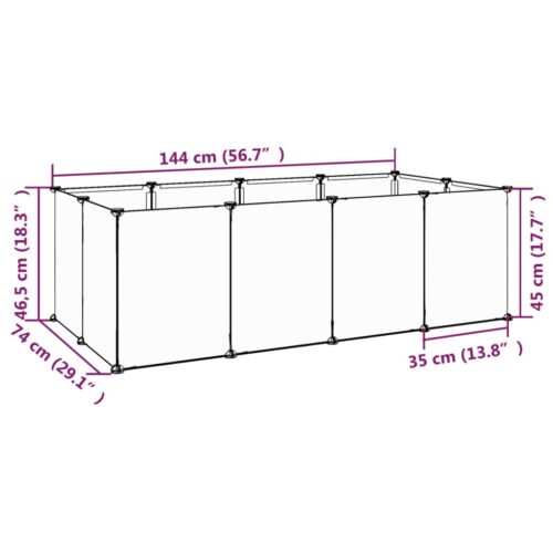 Small Animal Cage Transparent 144x74x46.5cm PP Steel - Image 7