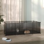Small Animal Cage Black 144x74x46.5cm PP Steel