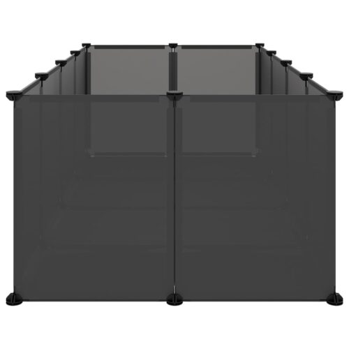 Small Animal Cage Black 144x74x46.5cm PP Steel - Image 4