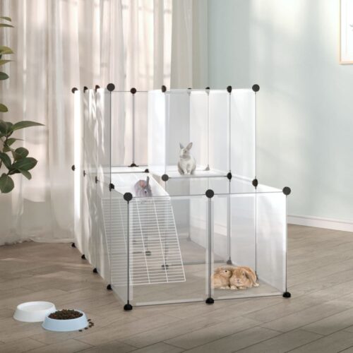 Small Animal Cage Transparent 142x74x93cm PP Steel