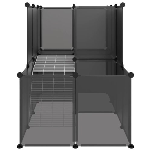 Small Animal Cage Black 142x74x93cm PP Steel - Image 3