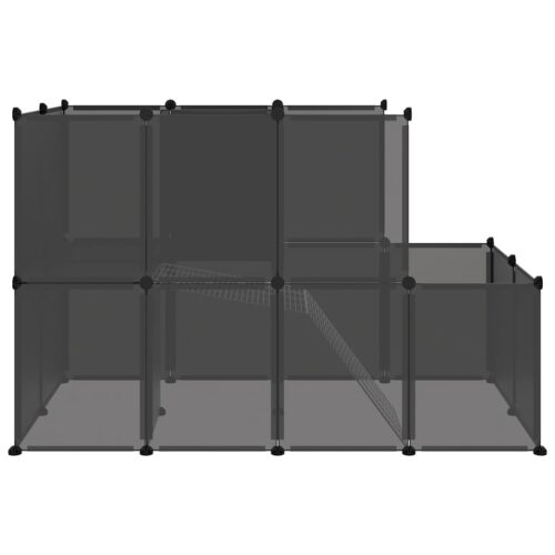 Small Animal Cage Black 142x74x93cm PP Steel - Image 4
