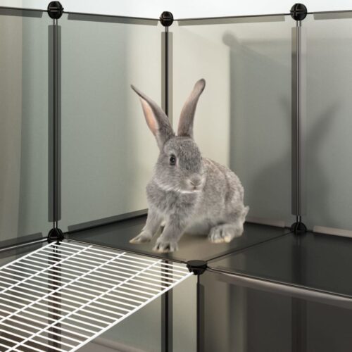 Small Animal Cage Black 142x74x93cm PP Steel - Image 7