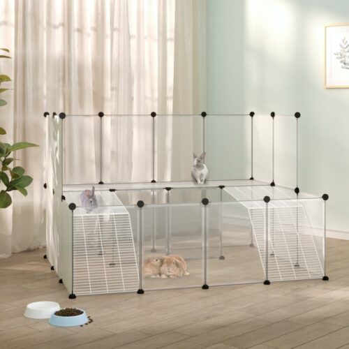 Small Animal Cage Transparent 143x107x93cm PP Steel