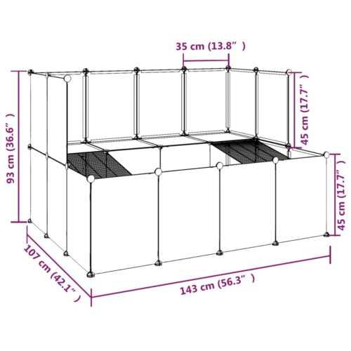 Small Animal Cage Transparent 143x107x93cm PP Steel - Image 8