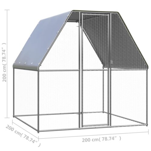 Chicken Cage Silver Grey 2x2x2mGalvanised Steel - Image 4