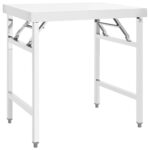 Kitchen Folding Work Table 85x60x80cm Stainless Steel