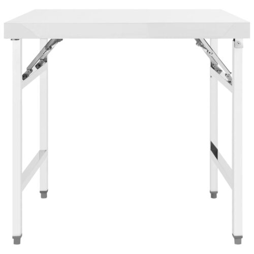 Kitchen Folding Work Table 85x60x80cm Stainless Steel - Image 2