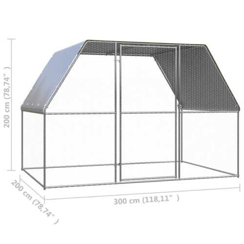 Chicken Cage Silver Grey 3x2x2mGalvanised Steel - Image 4