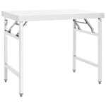 Kitchen Folding Work Table 100x60x80cm Stainless Steel