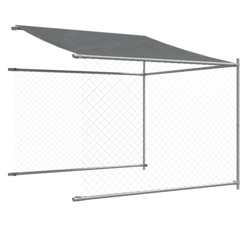 Dog Cage with Roof Door Grey 4x2x2mGalvanised Steel - Image 7
