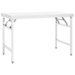 Kitchen Folding Work Table 120x60x80cm Stainless Steel