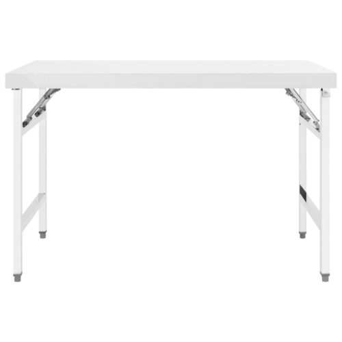 Kitchen Folding Work Table 120x60x80cm Stainless Steel - Image 2
