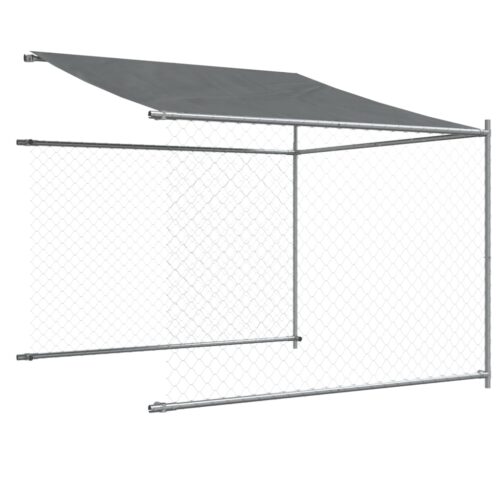 Dog Cage with Roof Door Grey 6x2x2mGalvanised Steel - Image 7
