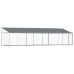 Dog Cage with Roof Door Grey 8x2x2mGalvanised Steel