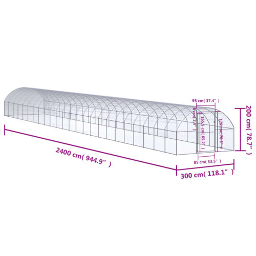 Outdoor Chicken Coop 3x24x2mGalvanised Steel - Image 7