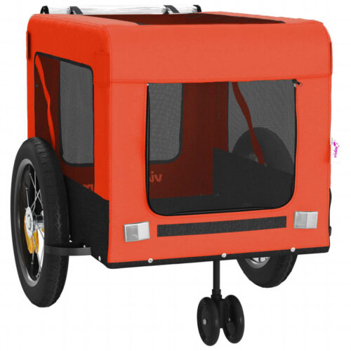 Pet Bike Trailer Orange Black Oxford Fabric Iron - Image 6